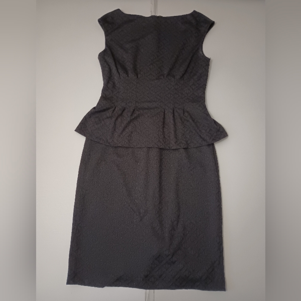 American Living Ralph Lauren Women 6 Black Sleeveless Peblem Midi Dress Textured